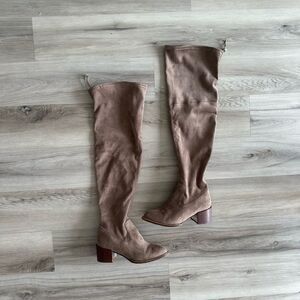 BCBG Generation x Revolve sawyer boot in Taupe over the knee camel boots 7.5